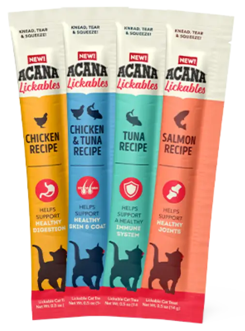 ACANA Lickables treat pouch packaging